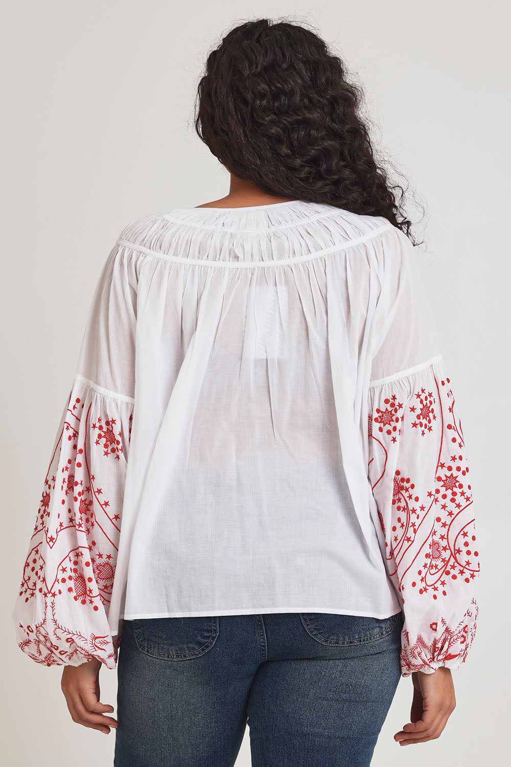 Preloved Light And Easy Cotton Blouse - Whitered