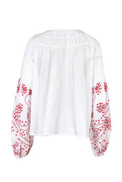 Preloved Light And Easy Cotton Blouse - Whitered