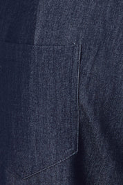 Product shot of the High Flying Wide Leg Chambray Pants in colour Darkdenim (Blue), detail