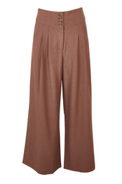 Product shot of the High Flying Wide Leg Pants in colour Walnut, from the front