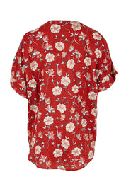 Product shot of the Flower Chain Slouch Top – Rust in colour Rust, from the back