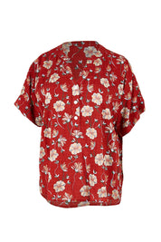 Product shot of the Flower Chain Slouch Top – Rust in colour Rust, from the front