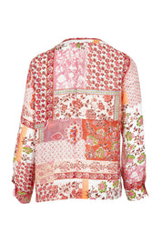 Product shot of the Grandpa And Me Fleur Blouse in colour Pinkpatch (Pink), from the back
