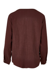 Product shot of the Grandpa And Me Cotton Blouse in colour Mocha, from the back