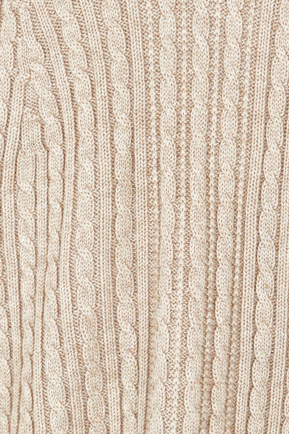Product shot of the Ready And Cable Jumper in colour Sand, detail