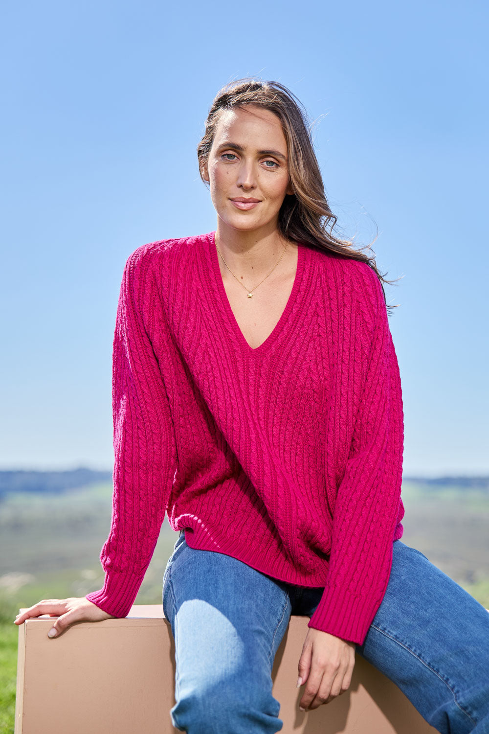 Ready And Cable Seamless Jumper – Wildberry