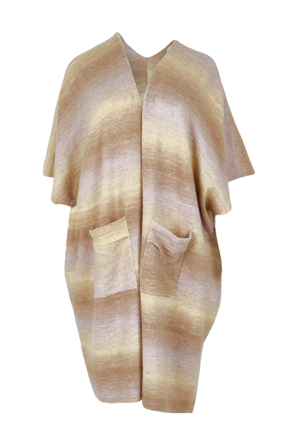 Product shot of the Mountain Fields Cardi in colour Sunset (Pink), from the front