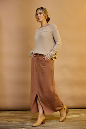 Preloved Carry Me With You Maxi Skirt - Rosewood