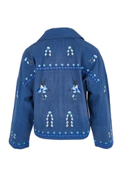 Preloved Come Away With Me Embroidered Jacket - Bluehue