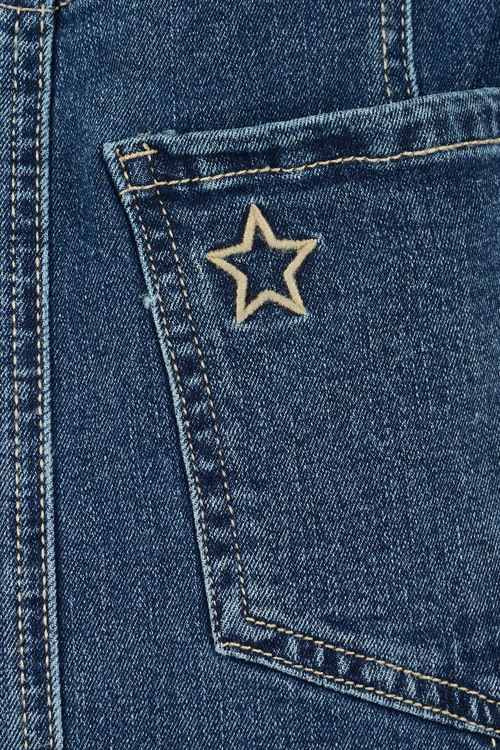 Product shot of the Dream Big Denim Dress in colour Darkdenim (Blue), detail