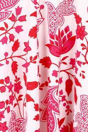 Product shot of the Summer Fun Cotton Maxi Dress in colour Pinkred (Red), detail