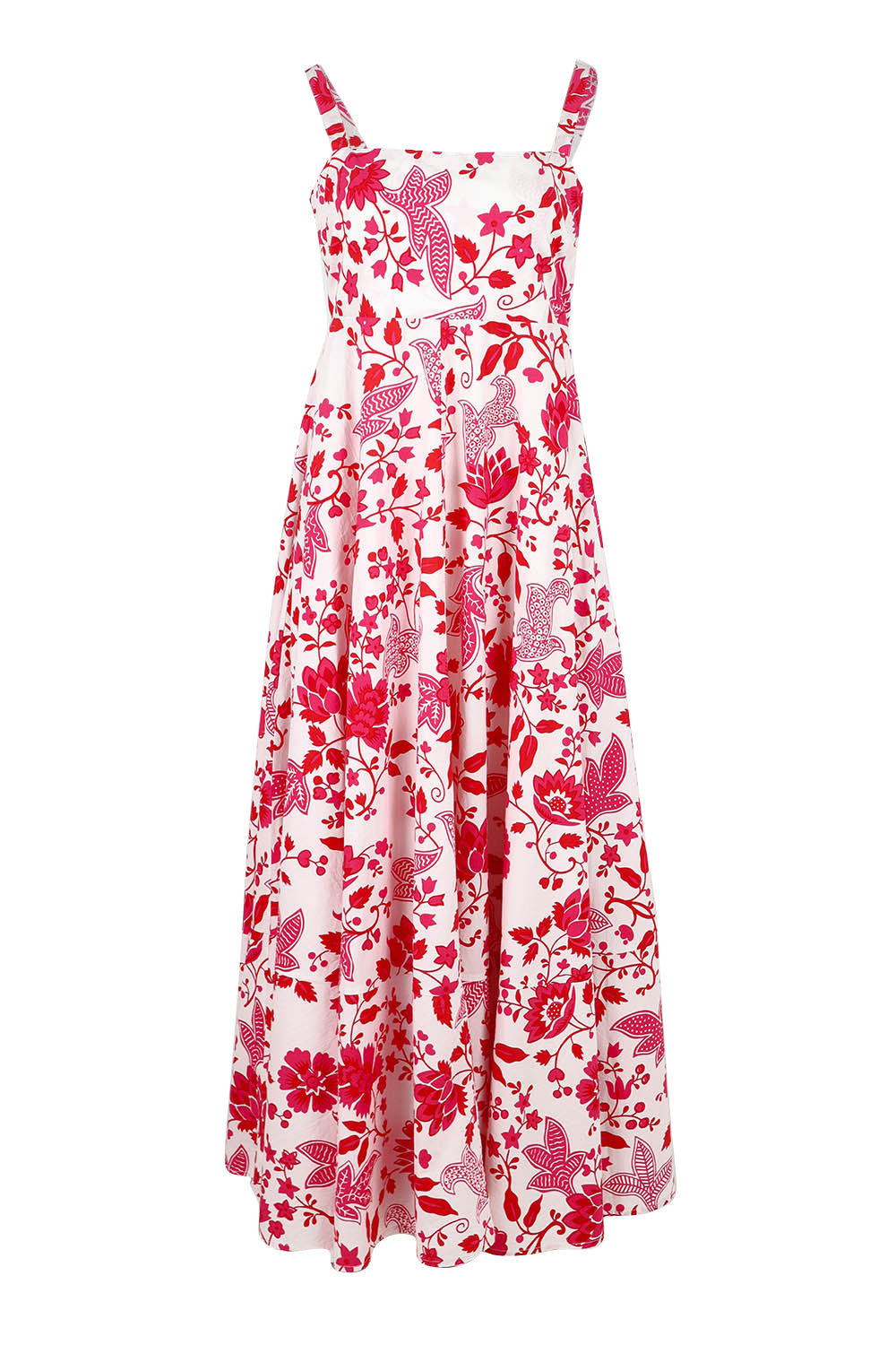 Product shot of the Summer Fun Cotton Maxi Dress in colour Pinkred (Red), from the front