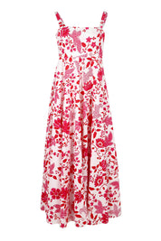 Product shot of the Summer Fun Cotton Maxi Dress in colour Pinkred (Red), from the front