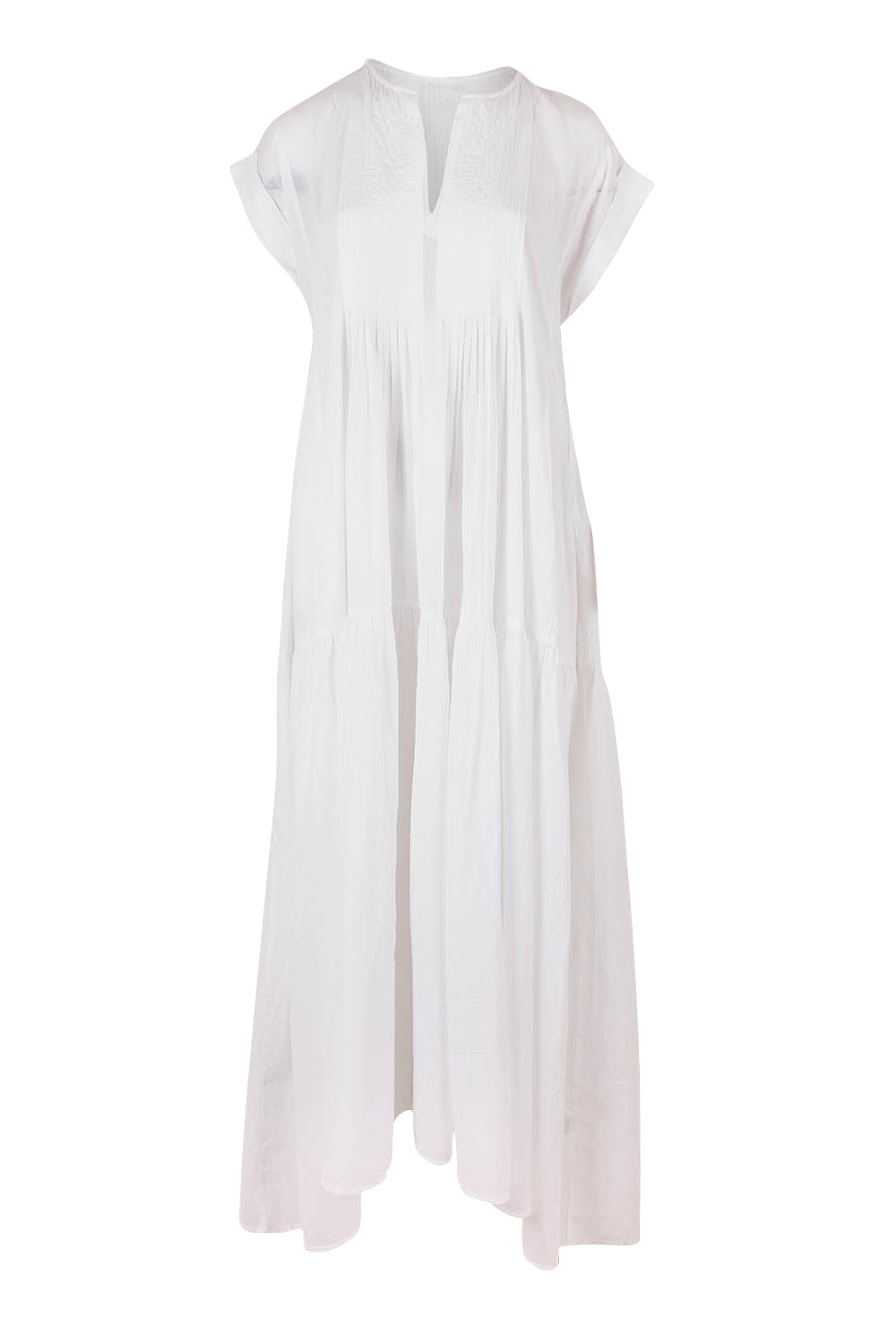 Product shot of the Love Story Cotton Maxi Dress in colour White (White), from the front