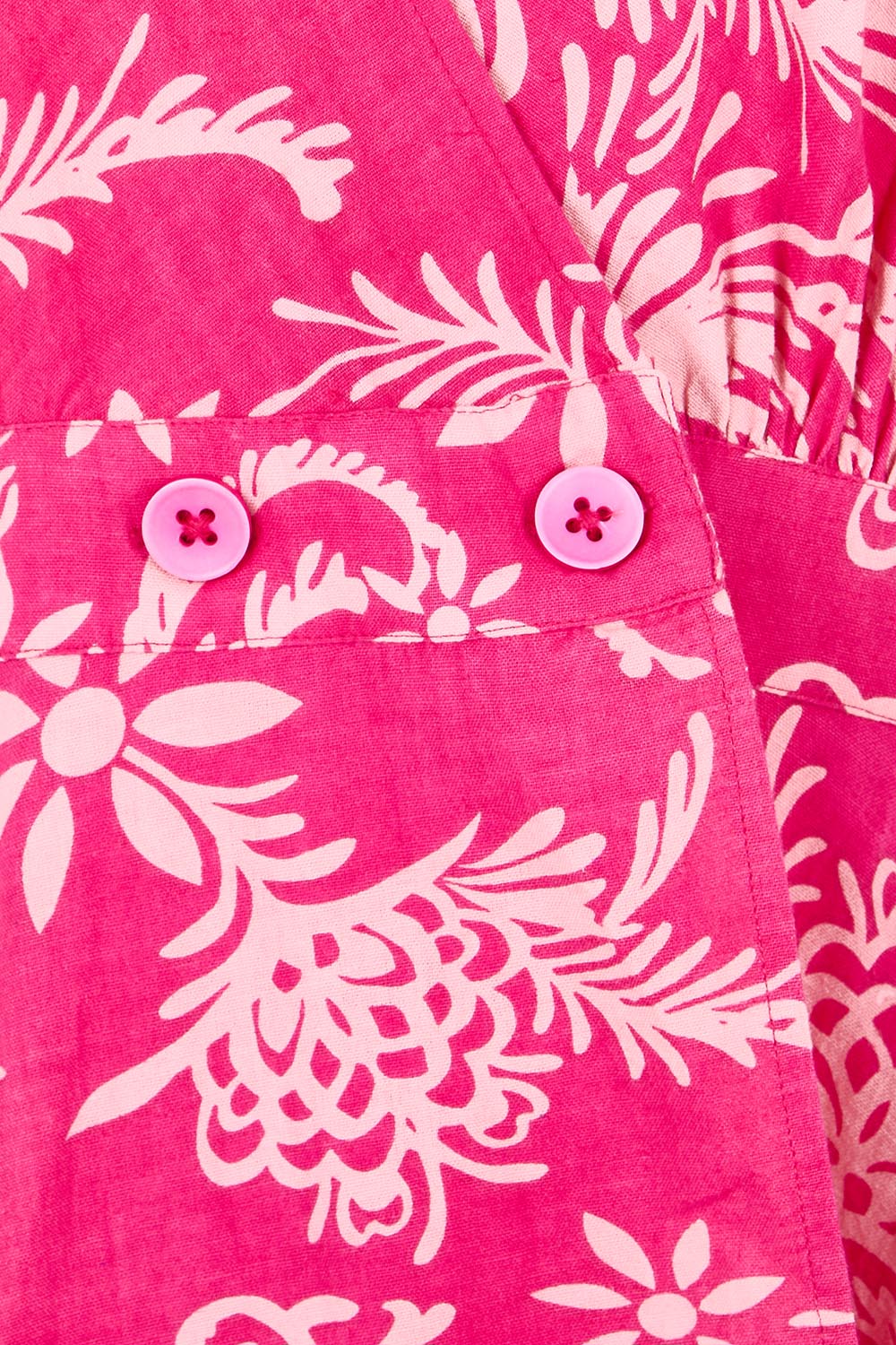 Product shot of the Double Take Wrap Dress - Pinkfleur in colour Pinkfleur, showing detail