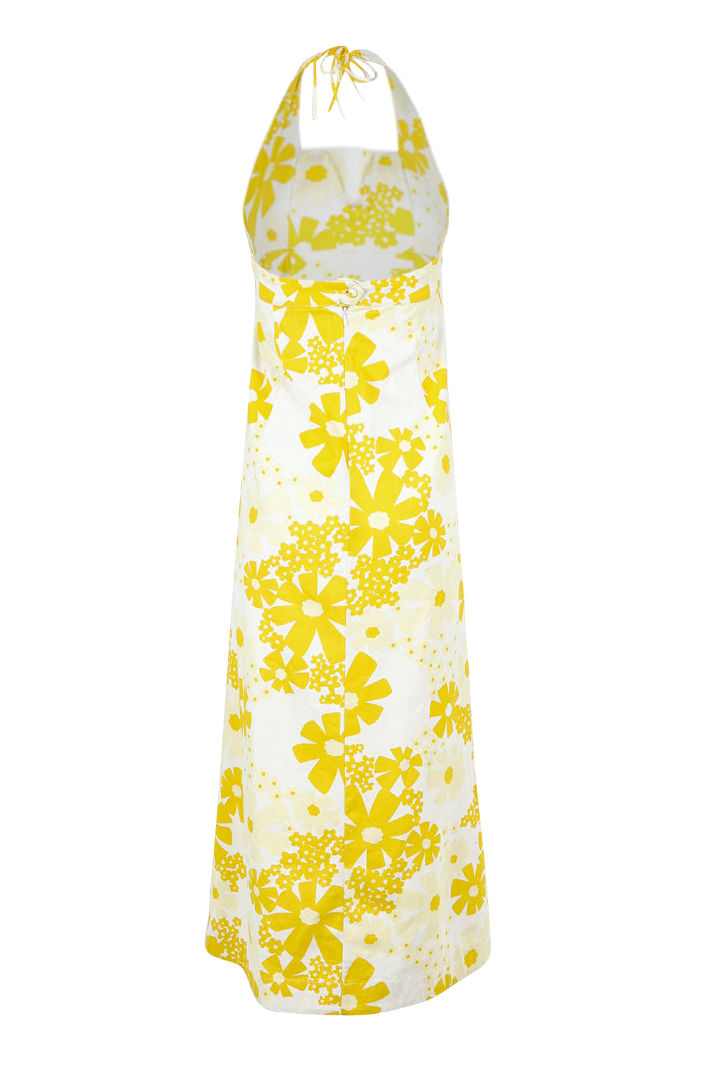 Product shot of the Glory Days Maxi Dress in colour Sunshine, from the back