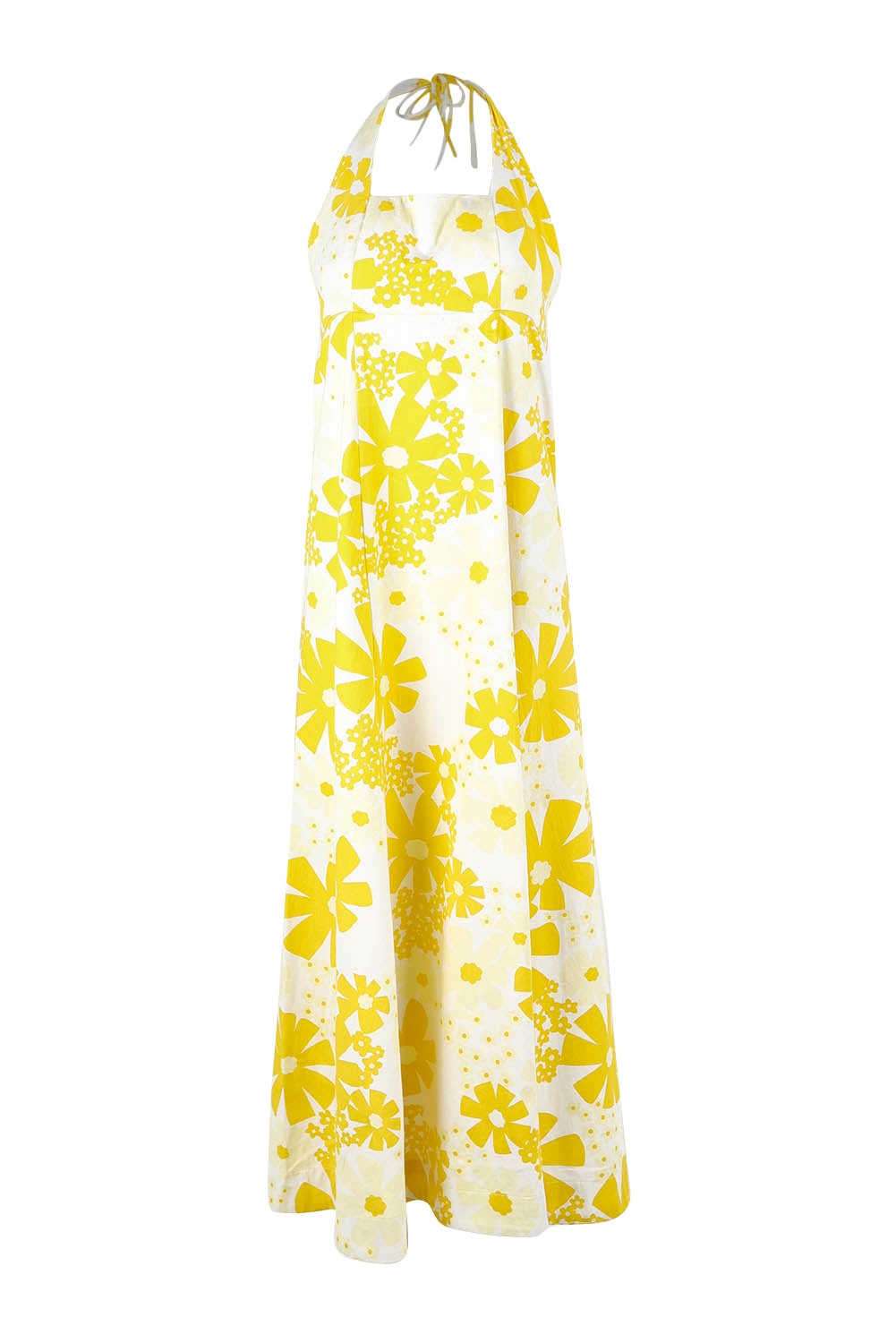 Product shot of the Glory Days Maxi Dress in colour Sunshine, from the front