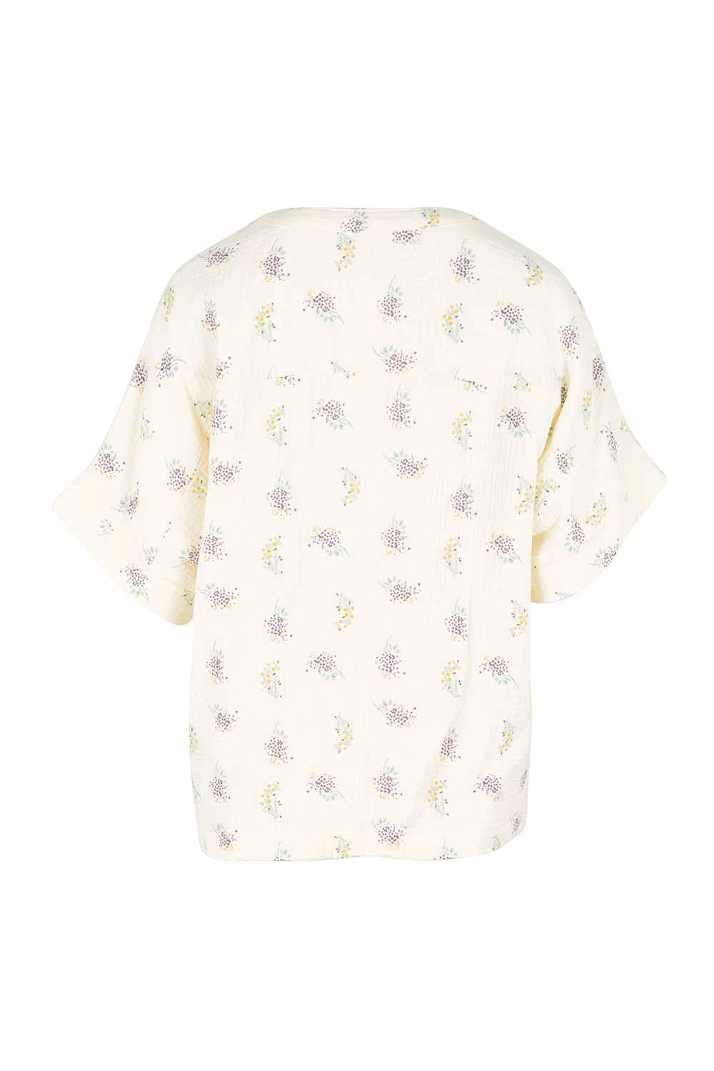 Product shot of the Grandpa And Me Fleur Cotton Top – Creamfleur in colour Creamfleur, from the back