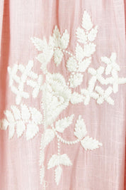 Product shot of the Day Dreaming Embroidered Dress in colour Dustypink (Pink), detail