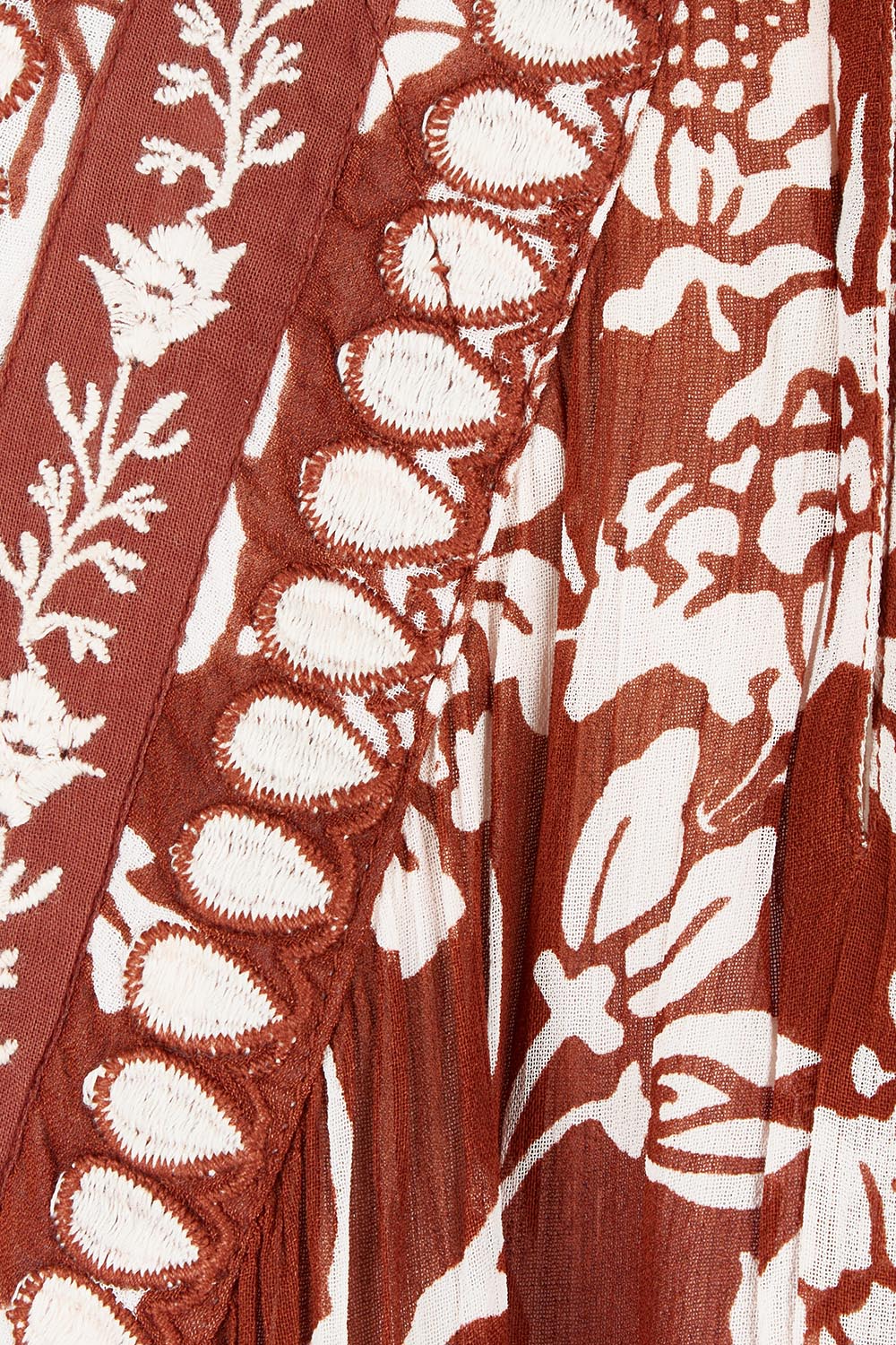 Product shot of the Garden Party Halter Neck Dress in colour Cocoafleur, detail