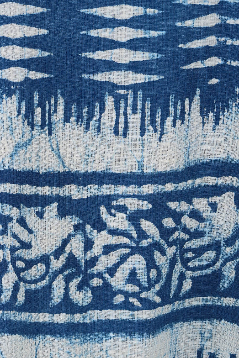 Product shot of the True Delight Kota Doria Top in colour Indigo (Blue), detail