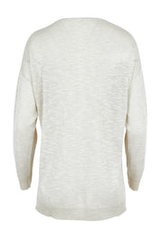 Product shot of the Go To Knit Boyfriend Henley in colour Natural, from the back
