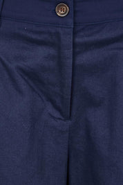 Product shot of the Need You In My Life Cropped Pants - Navy in colour Navy, showing detail