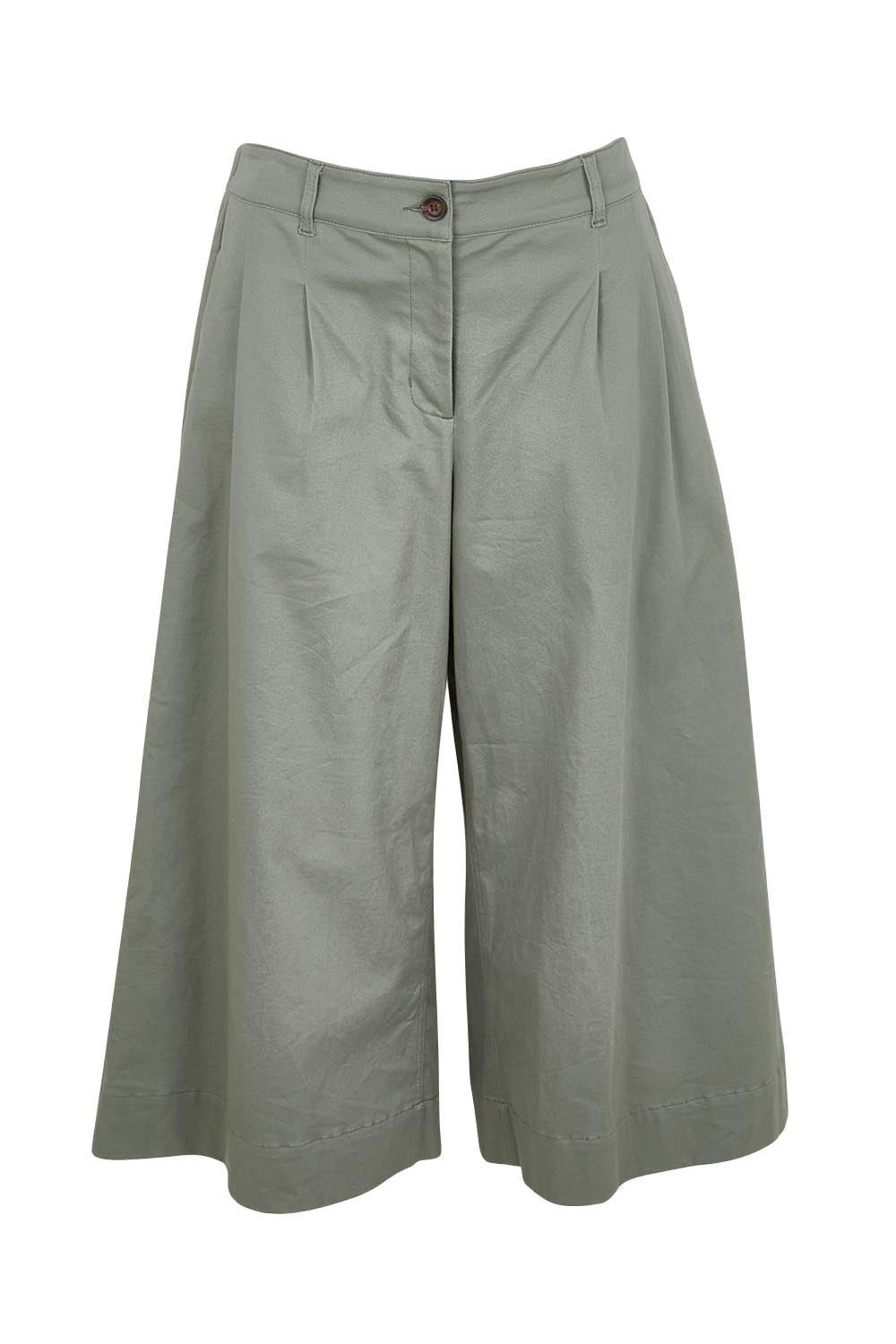 Product shot of the Need You In My Life Cropped Pants - Sage in colour Sage, from the front