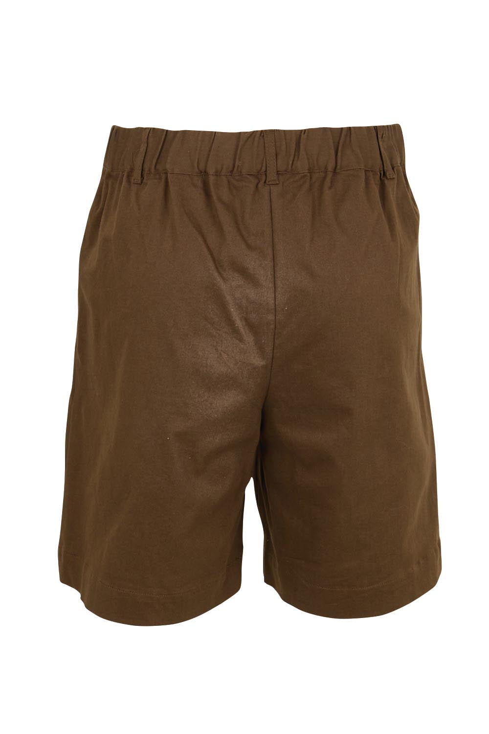 Product shot of the Need You In My Life Shorts – Chocolate in colour Chocolate, from the back
