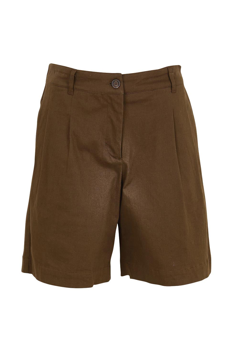 Product shot of the Need You In My Life Shorts – Chocolate in colour Chocolate, from the front