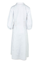 Product shot of the Dixie Days Contrast Stitching Dress in colour White (White), from the back