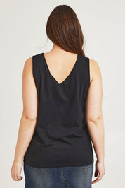 Preloved Need You Double Vee Tank - Black