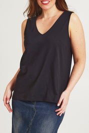 Preloved Need You Double Vee Tank - Black