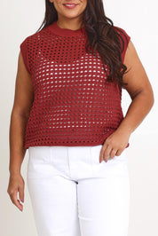 Preloved Love Language Cotton Vest - Rust