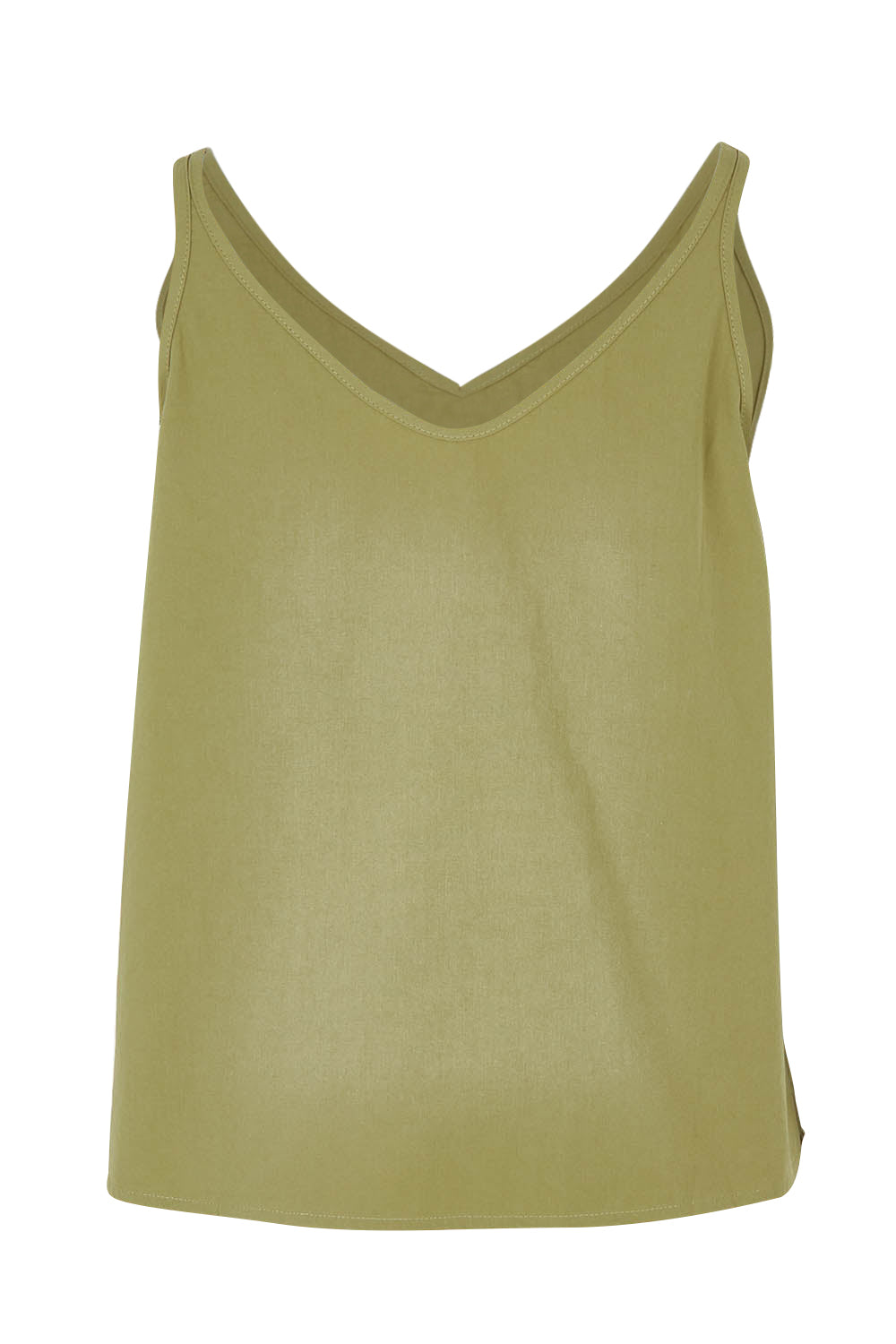 Product shot of the Sweetie Pie Cotton Top in colour Khaki (Green), from the back
