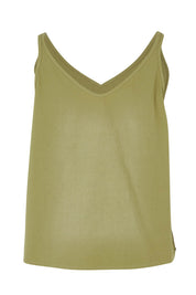 Product shot of the Sweetie Pie Cotton Top in colour Khaki (Green), from the back