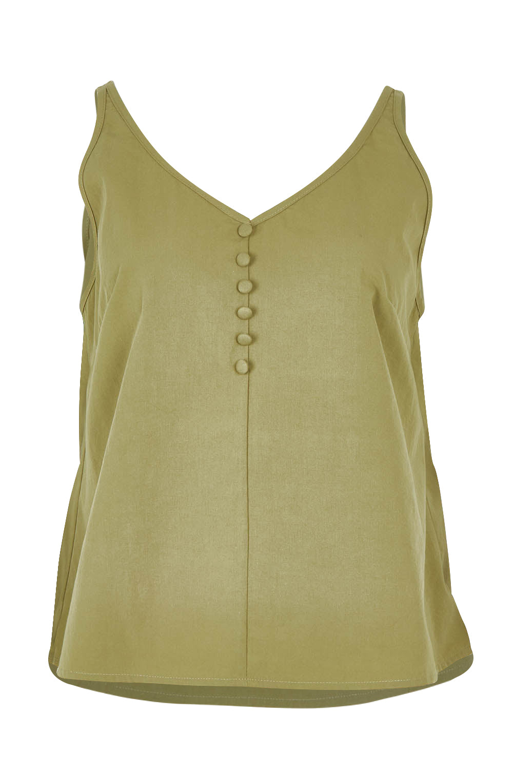Product shot of the Sweetie Pie Cotton Top in colour Khaki (Green), from the front