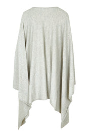 Product shot of the Light Breeze Poncho in colour Mist (Grey), from the back