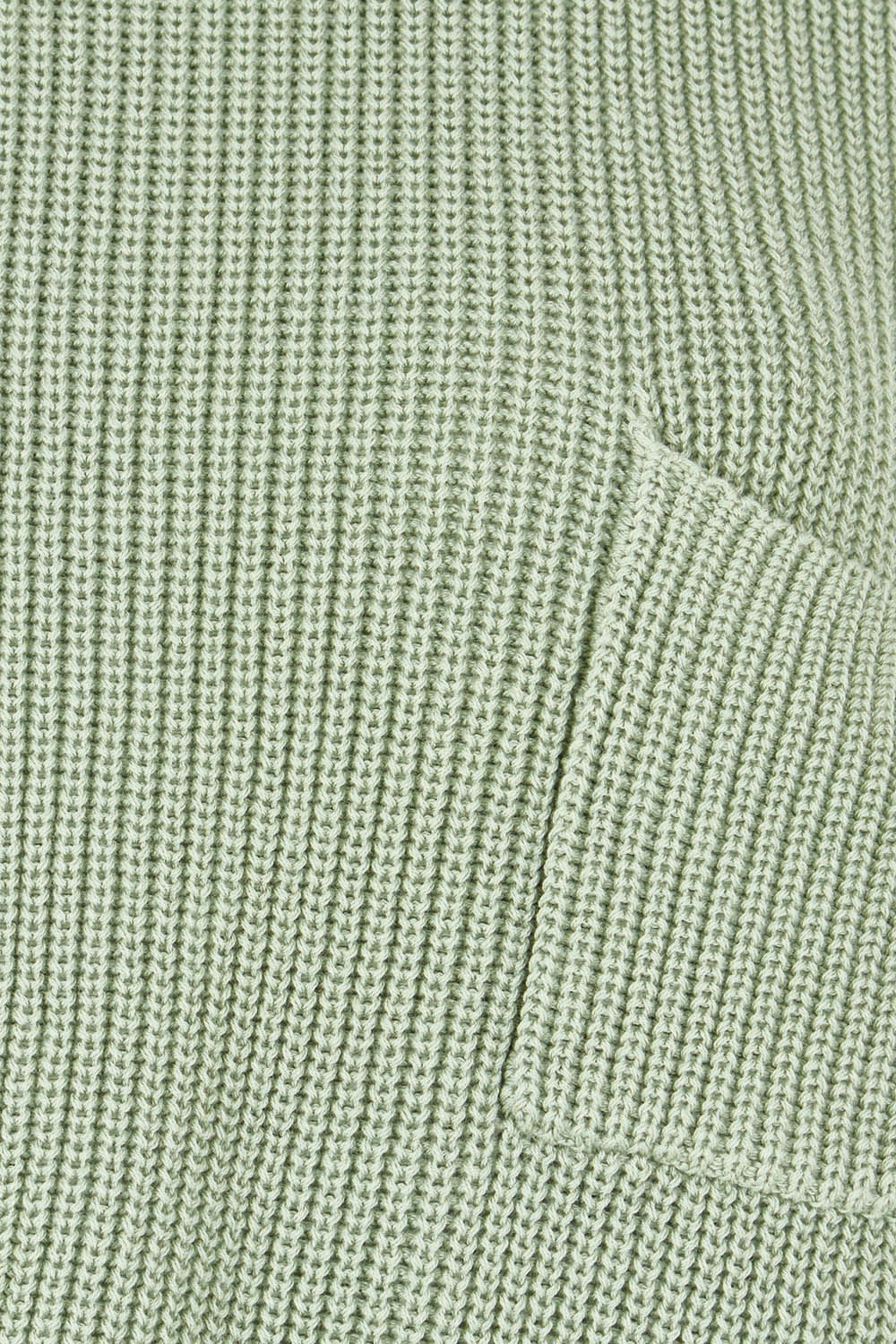 Product shot of the Cover Me In Cotton Knit Top in colour Fern (Green), detail