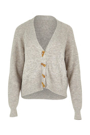 Product shot of the Found My Friend Recycled Knit Cardi in colour Oatmeal, from the front
