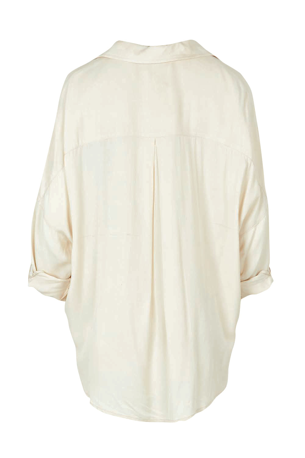 Product shot of the Easy Does It Popover Shirt in colour Latte, from the back