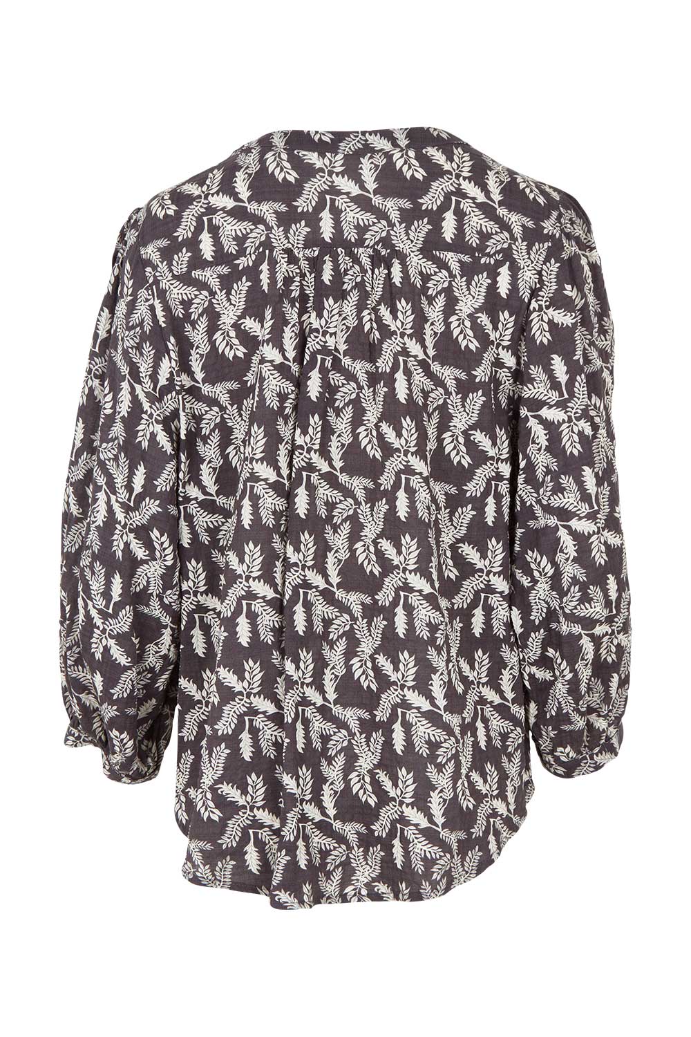 Product shot of the Easy On Me Blouse in colour Charcoal (Grey), from the back
