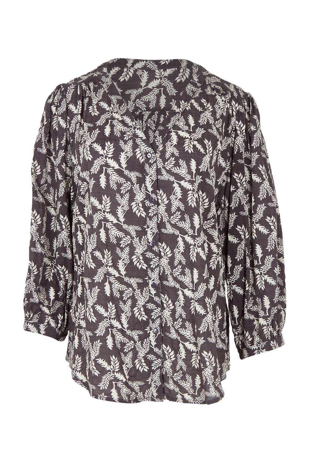 Product shot of the Easy On Me Blouse in colour Charcoal (Grey), from the front