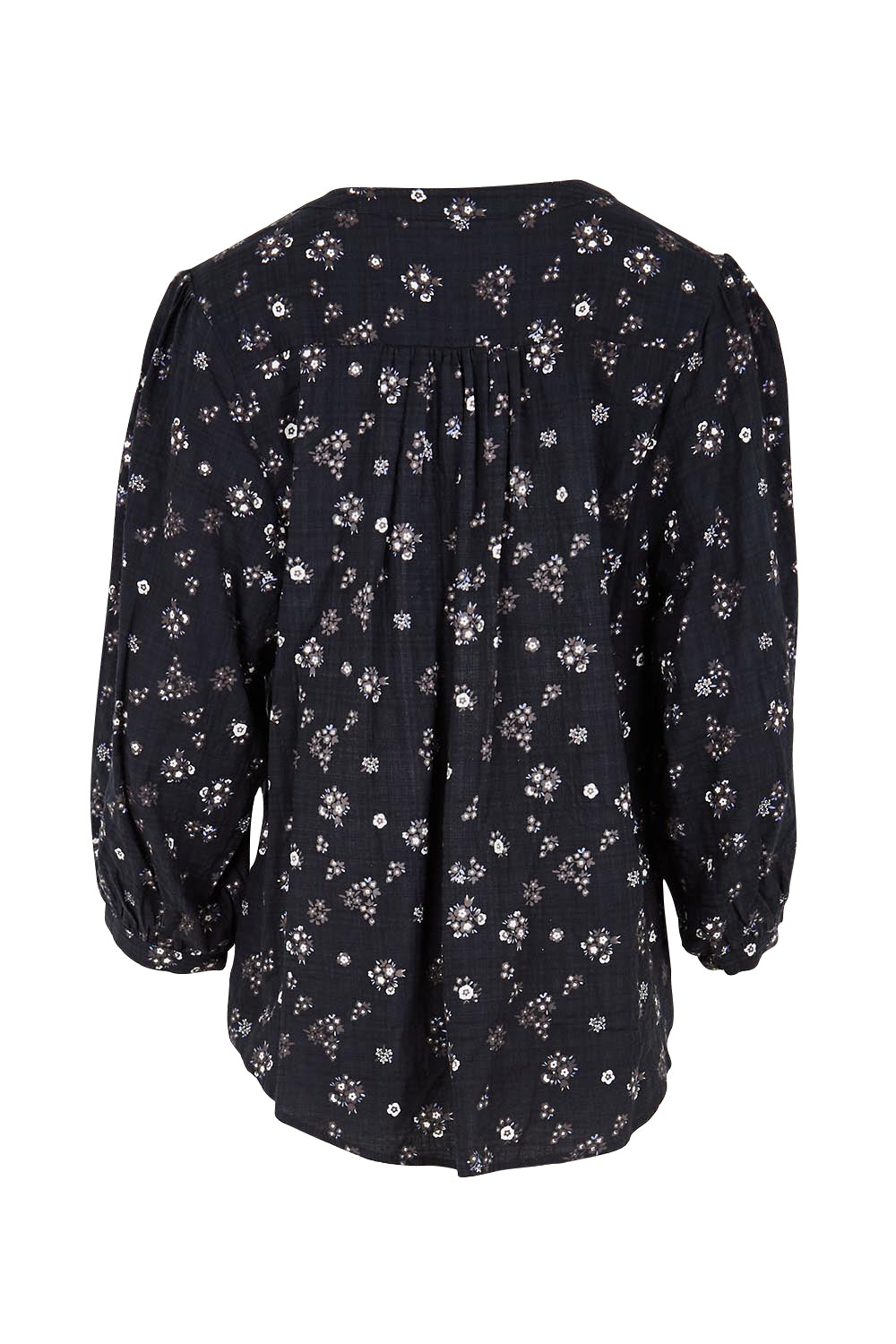 Product shot of the Easy On Me Blouse – Navyfleur in colour Navyfleur, from the back