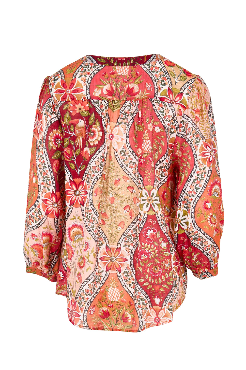 Product shot of the Easy On Me Blouse – Rustfolk in colour Rustfolk, from the back