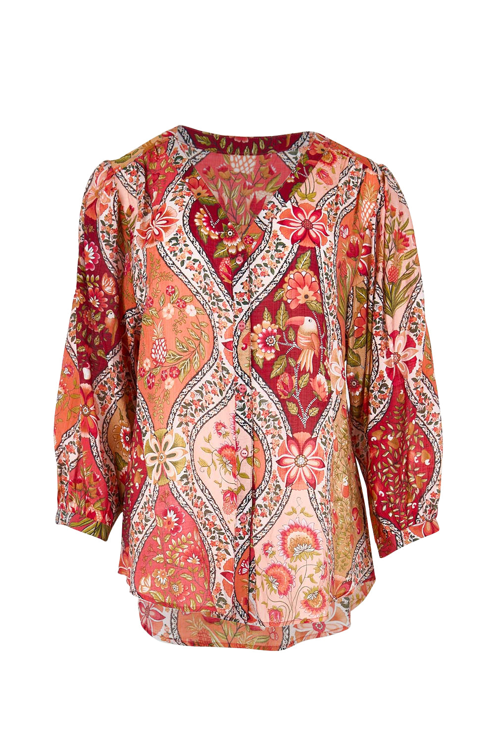 Product shot of the Easy On Me Blouse – Rustfolk in colour Rustfolk, from the front