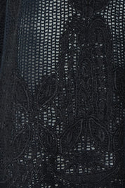 Product shot of the Sweet Escape Embroidered Cotton Mesh Shirt in colour Black (Black), detail