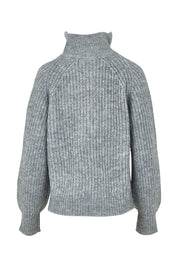 Product shot of the Always Yours Half Zip Sweater in colour Stormgrey (Grey), from the back