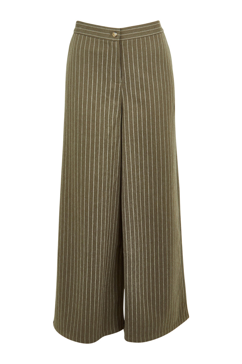 Product shot of the Walk This Way Wide Leg Pants in colour Chocstripe, from the front