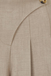Product shot of the Always Ready Cross Front Wide Leg Pants in colour Rock, detail